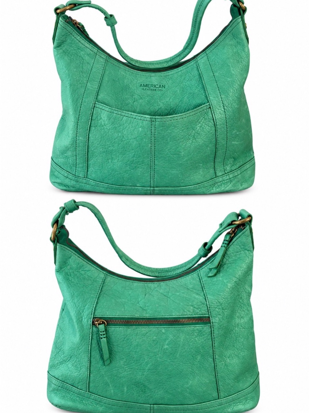 American Leather Company Green Leather Hobo Bag